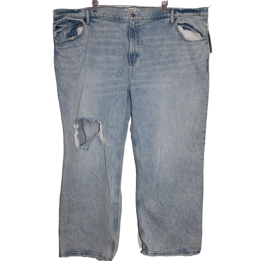 Womens Abercrombie & Fitch The '90s Relaxed Jean High Rise Blue Denim Size 37 24